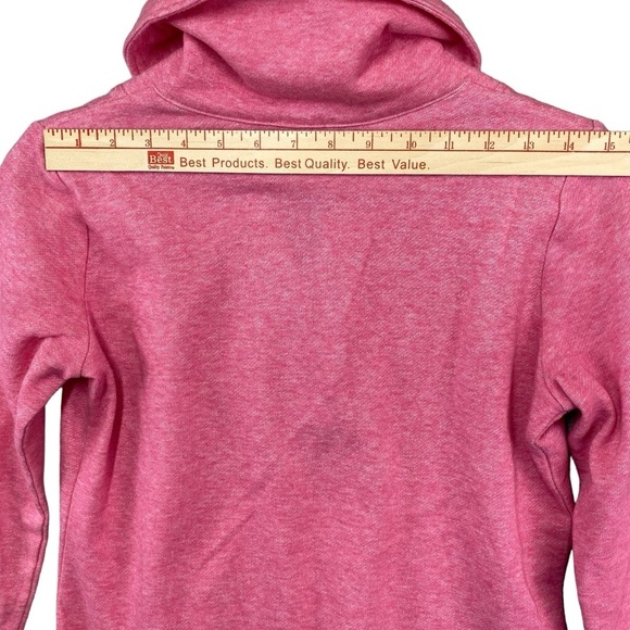 TALBOTS Petite Small Pink Heather Featherweight Fleece Wrap Neck‎ Pullover Top - Picture 10 of 13